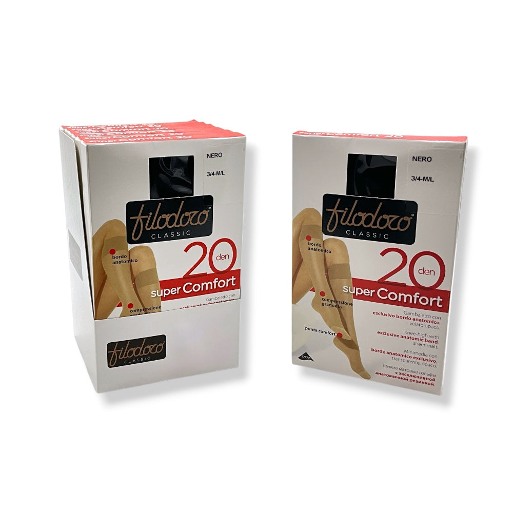 Filodoro super comfort 20 den sheer opaque knee-highs, 6 pairs