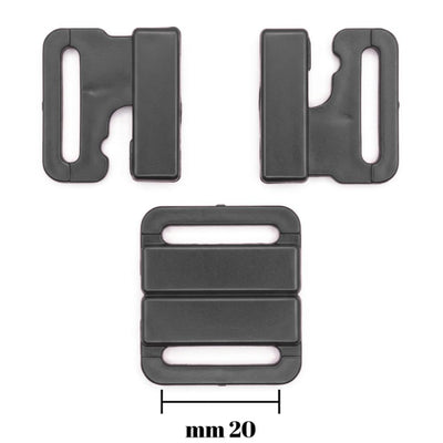 Plastic bra hook pitch 20 mm internal item 16656 pairs 6