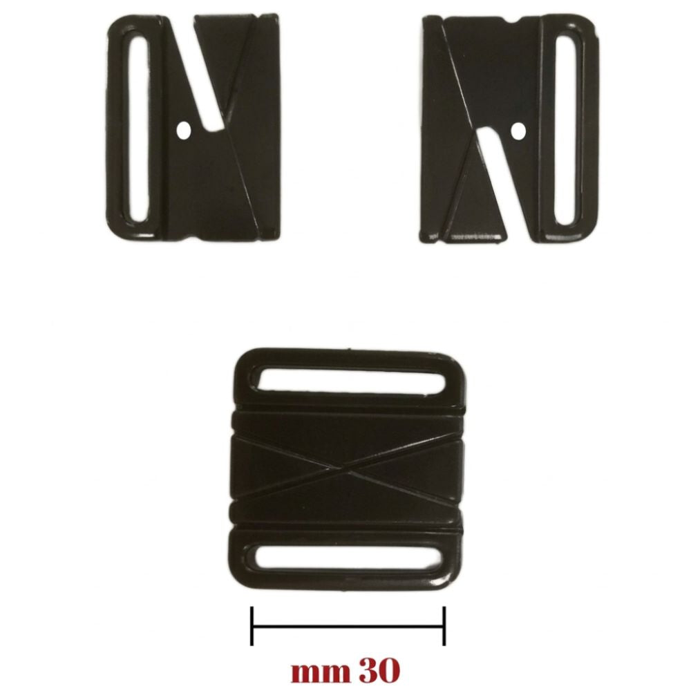 Gancio per reggiseno in plastica passo mm 30 interno articolo 16657 coppie 3