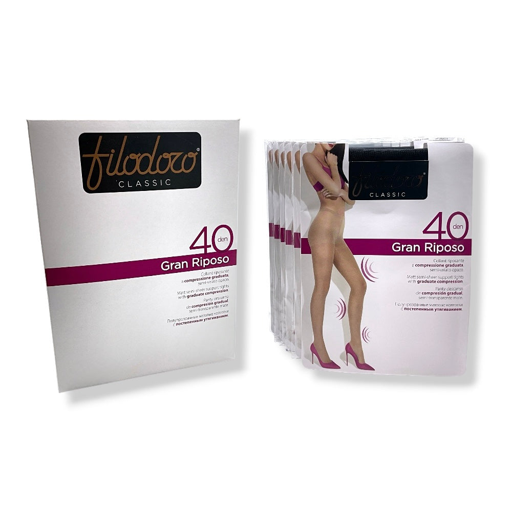 Gran riposo 40 den (Tg 2-4) collant donna riposante Filodoro paia 6