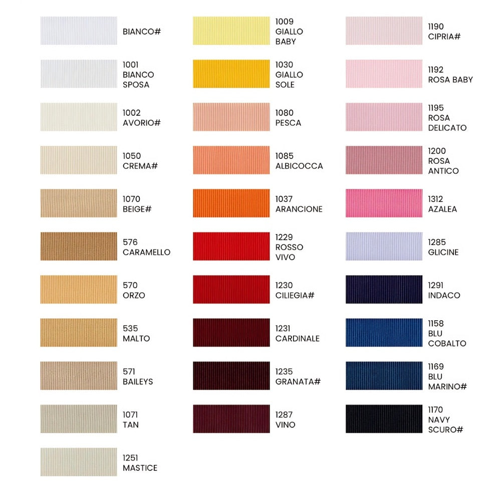Gros grain n 3 h cm 1.5 100% polyester article 1686/3 10 meters
