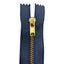 8cm brass zipper for jeans, 4mm chain, item 1183/1/8