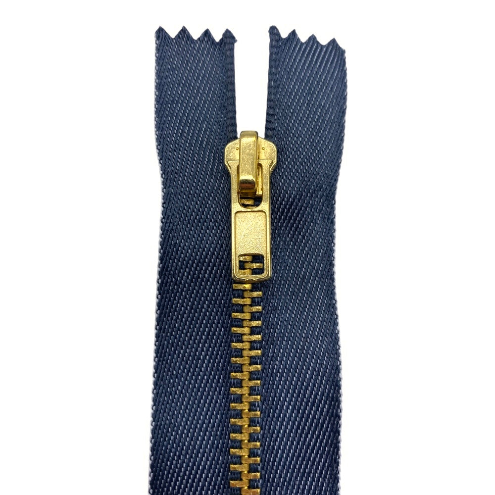 Cerniera lampo per jeans 16 cm ottone catena 4 mm articolo 1183/1/16
