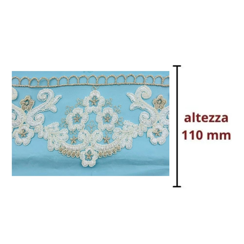 Pizzo in tulle rebrodè articolo KR003 metri 10