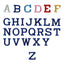 Cotton alphabet letter 1.5 cm iron-on item 56/46 pieces 12