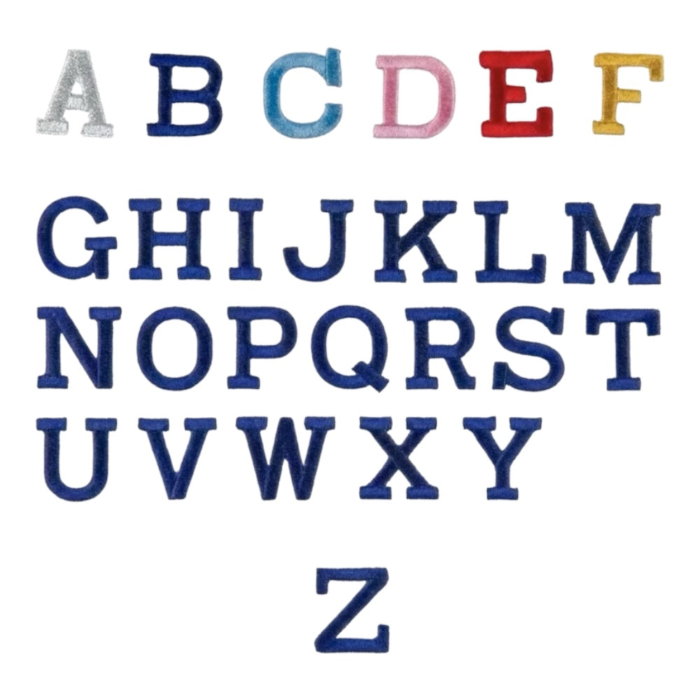 Cotton alphabet letter 1.5 cm iron-on item 56/46 pieces 12