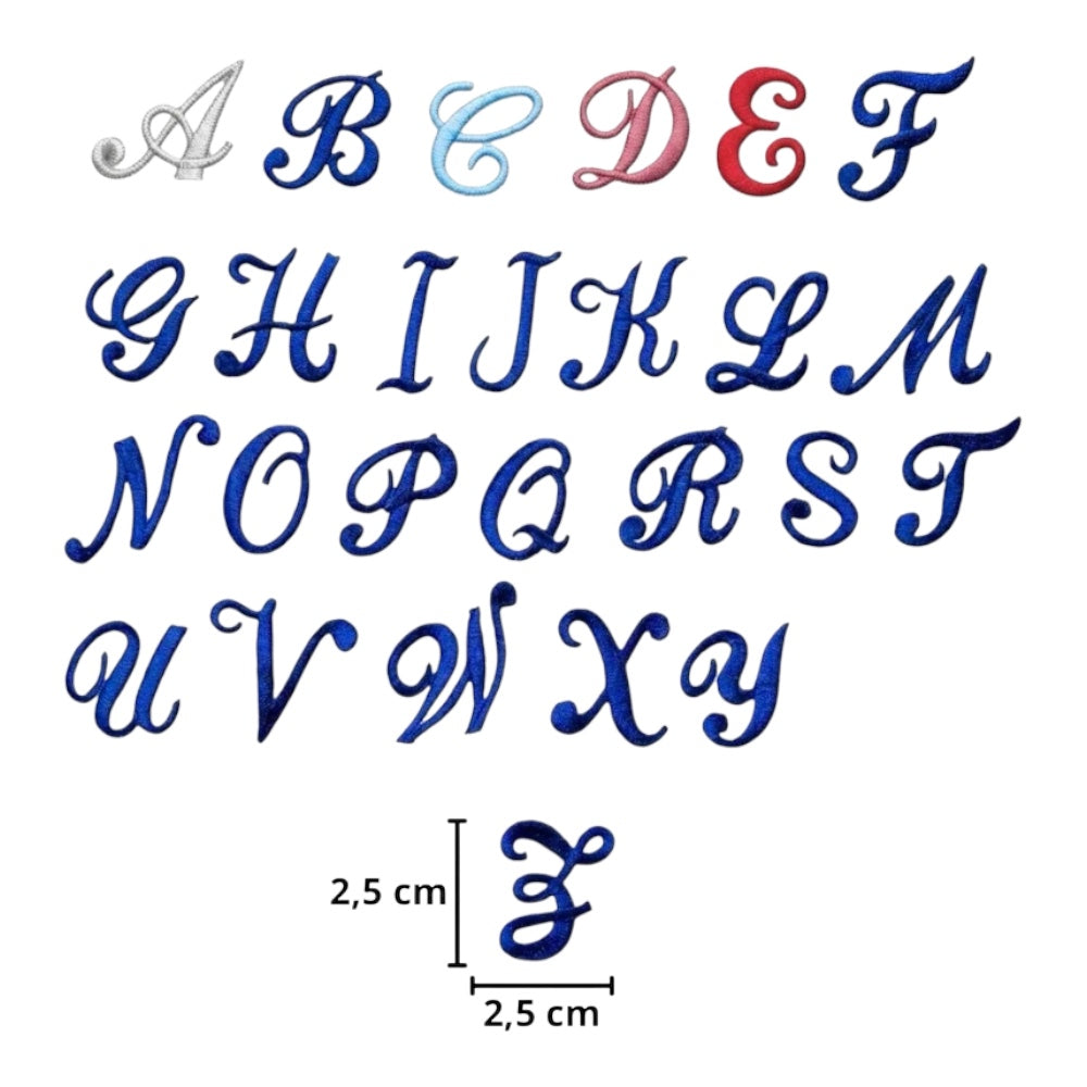 Cotton alphabet letter 2.5 cm iron-on item 56/43 pieces 6