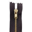 12cm brass zipper for jeans, 4mm chain, item 1183/1/12