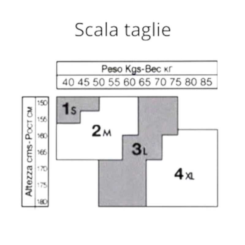 Tabella taglie e colori