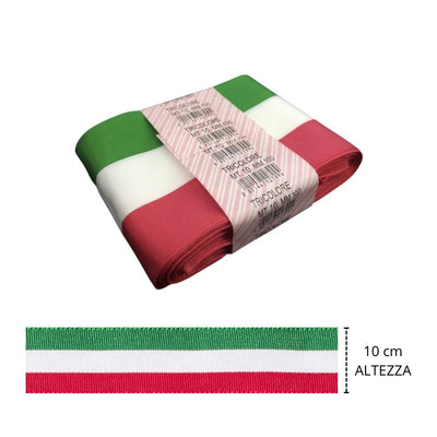 100% polyester tricolour ribbon, 100 mm high, 10 m long, item 27, 10 metres