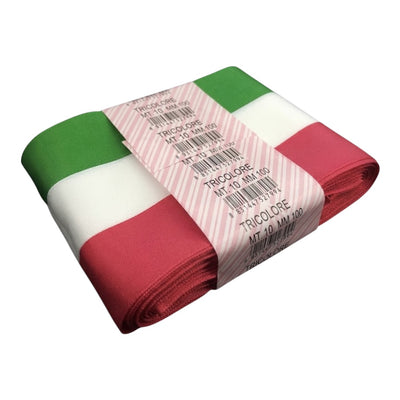 100% polyester tricolour ribbon, 100 mm high, 10 m long, item 27, 10 metres