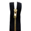 14cm brass zipper for jeans, 4mm chain, item 1183/1/14