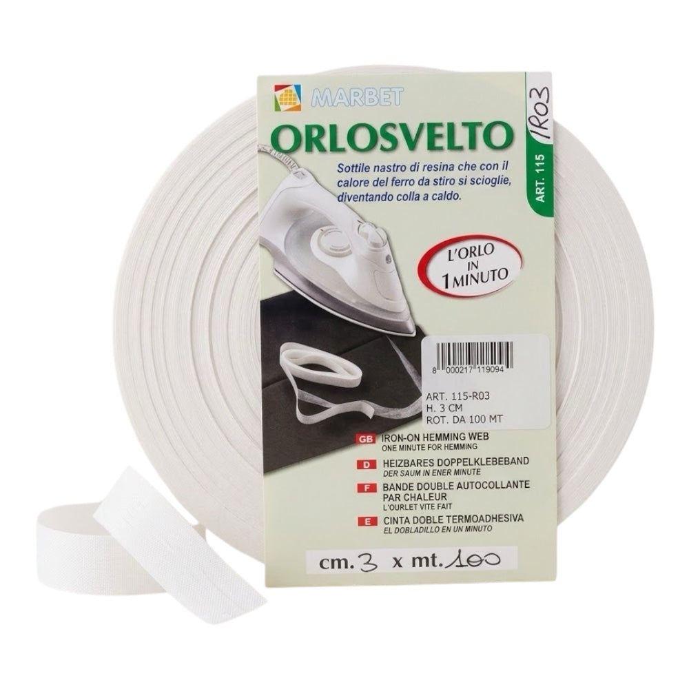 Heat-sealable double-sided hemming tape h 30 mm item 115/R03 100 meters