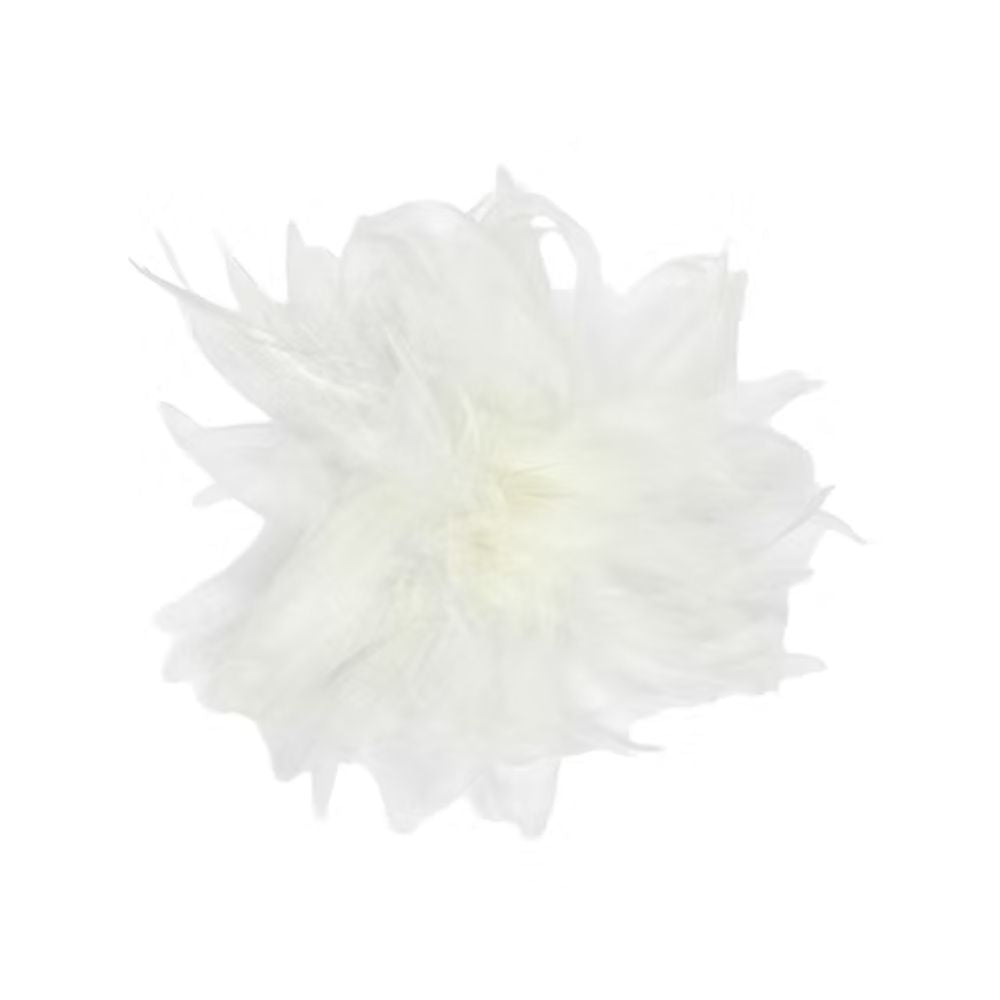 Spilla fiore in organza e piume di struzzo articolo Fm10932