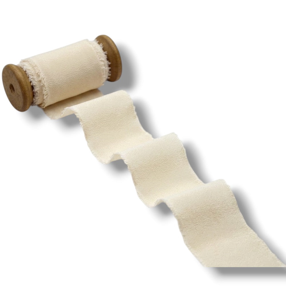 Nastro crepe seta sfrangiato h 42 mm articolo D12/40 metri 25