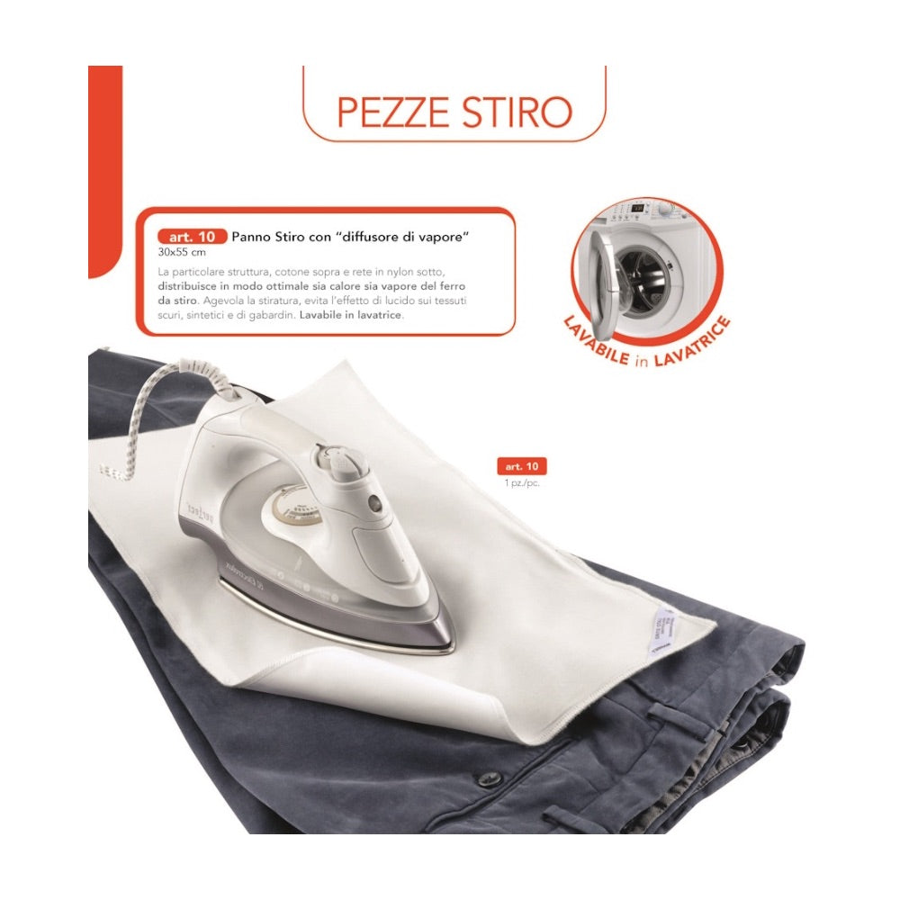 Anti-shine ironing cloth with steam diffuser item 10