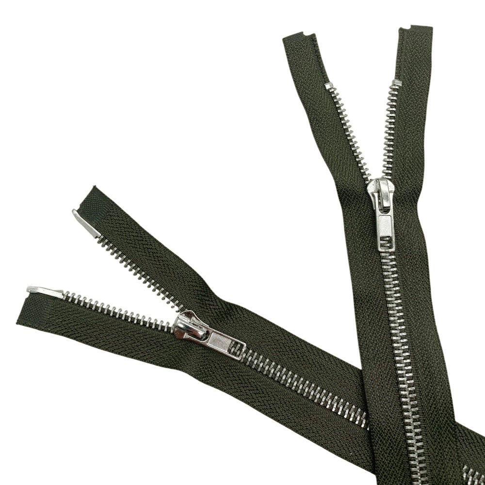 Nickel silver metal zipper 85 cm combi (2 sliders) 5 mm divisible chain