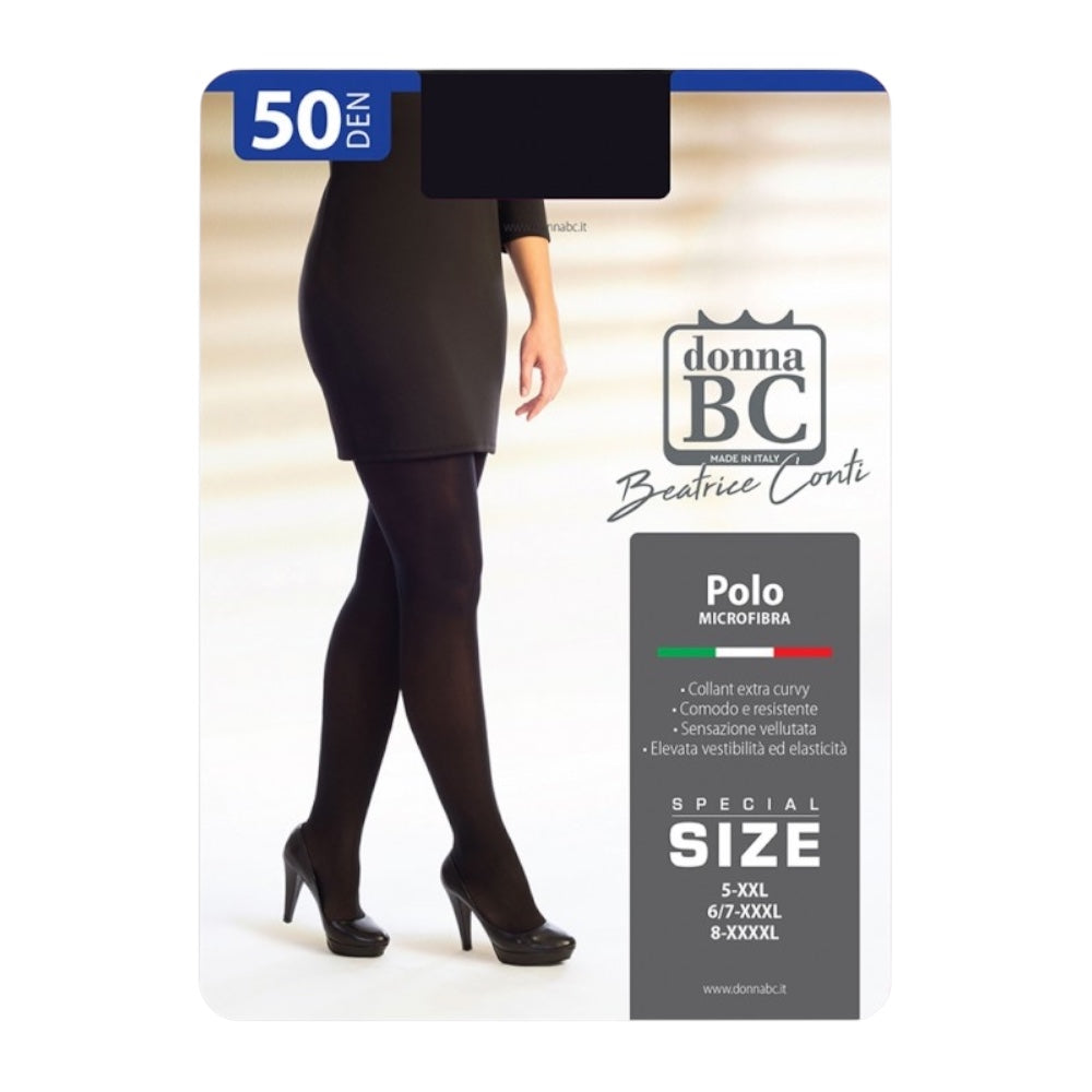 Polo 50 den (Tg 5 xxl) collant microfibra Donna Bc paia 3