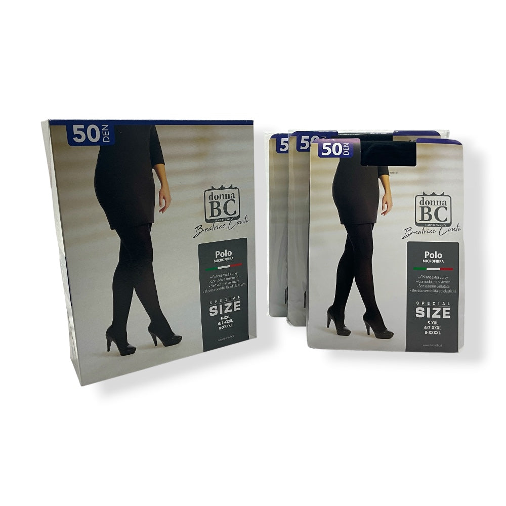 Polo 50 den (Tg 5 xxl) collant microfibra Donna Bc paia 3