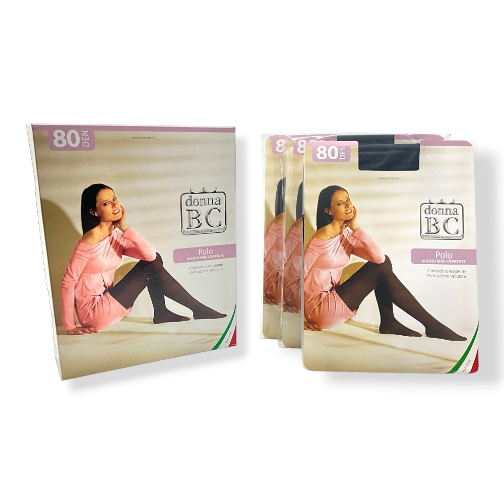 Polo 80 den (Size 5 xxl) microfiber tights for women, 3 pairs