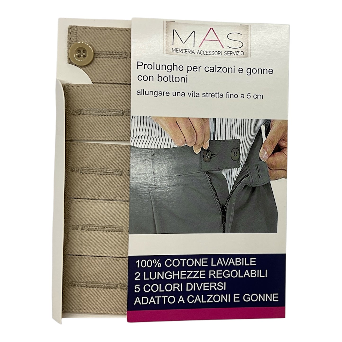 Trouser and skirt extender with button item PR101 5 pieces