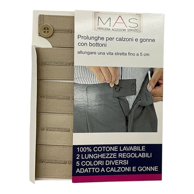 Prolunga per pantalone e gonna con bottone articolo PR101 pezzi 5