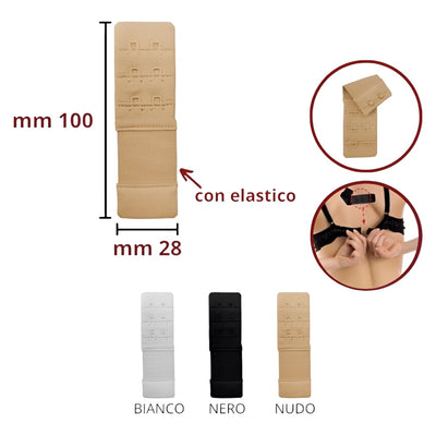 Prolunga reggiseno con elastico a 1 gancio h mm 19 articolo PR19 MAS