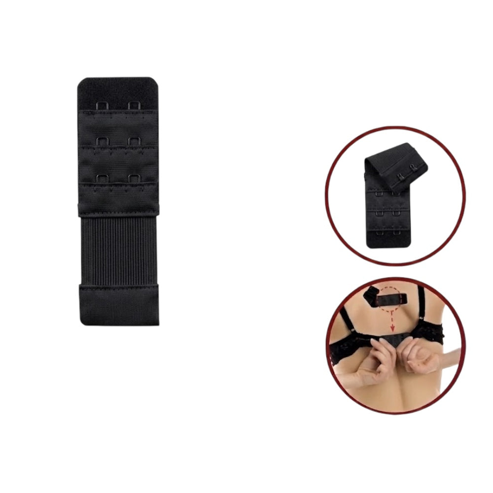 Bra extender with elastic band with 2 hooks h 28 mm item PR28 MAS