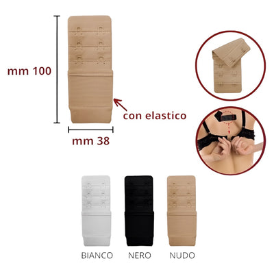 Prolunga reggiseno con elastico a 2 ganci h mm 38 articolo PR38 MAS