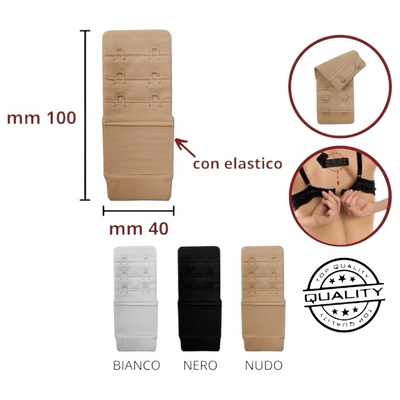 Prolunga reggiseno con elastico a 2 ganci h mm 40 articolo S/2