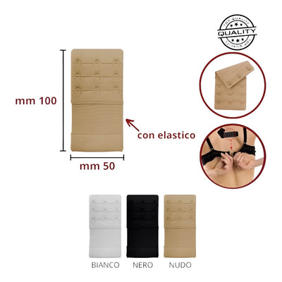 Prolunga reggiseno con elastico a 3 ganci h mm 50 articolo S/3-3