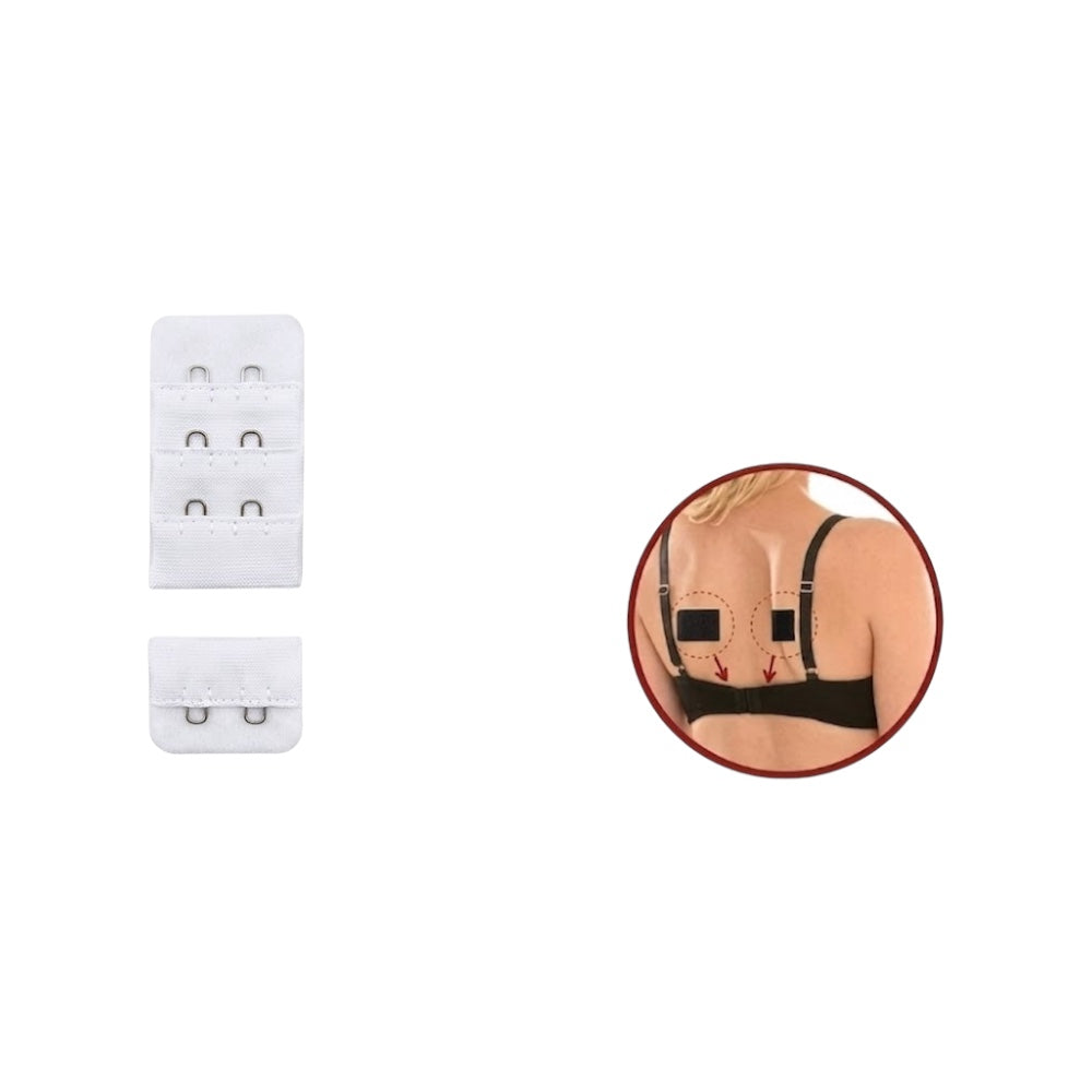 Sew-on bra extender with 2 hooks, height 30 mm, item 3521
 6 pieces