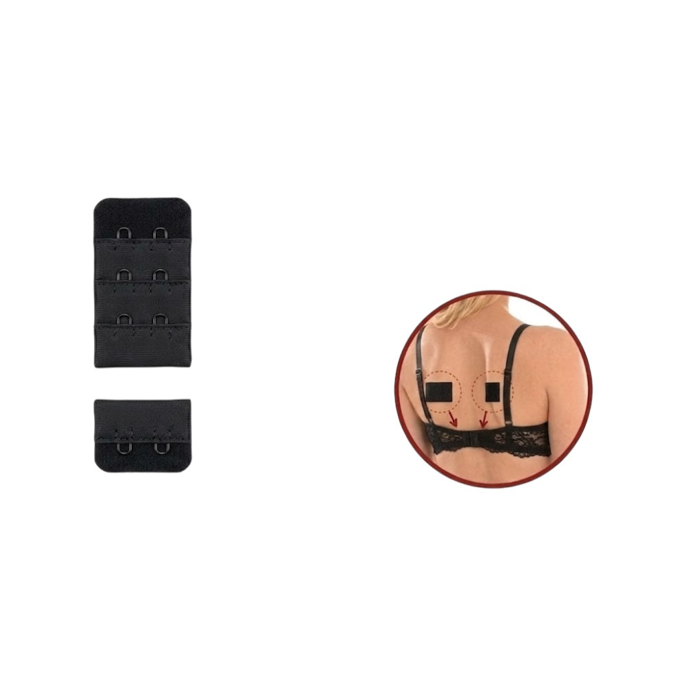 Sew-on bra extender with 2 hooks, height 30 mm, item 3521
 6 pieces