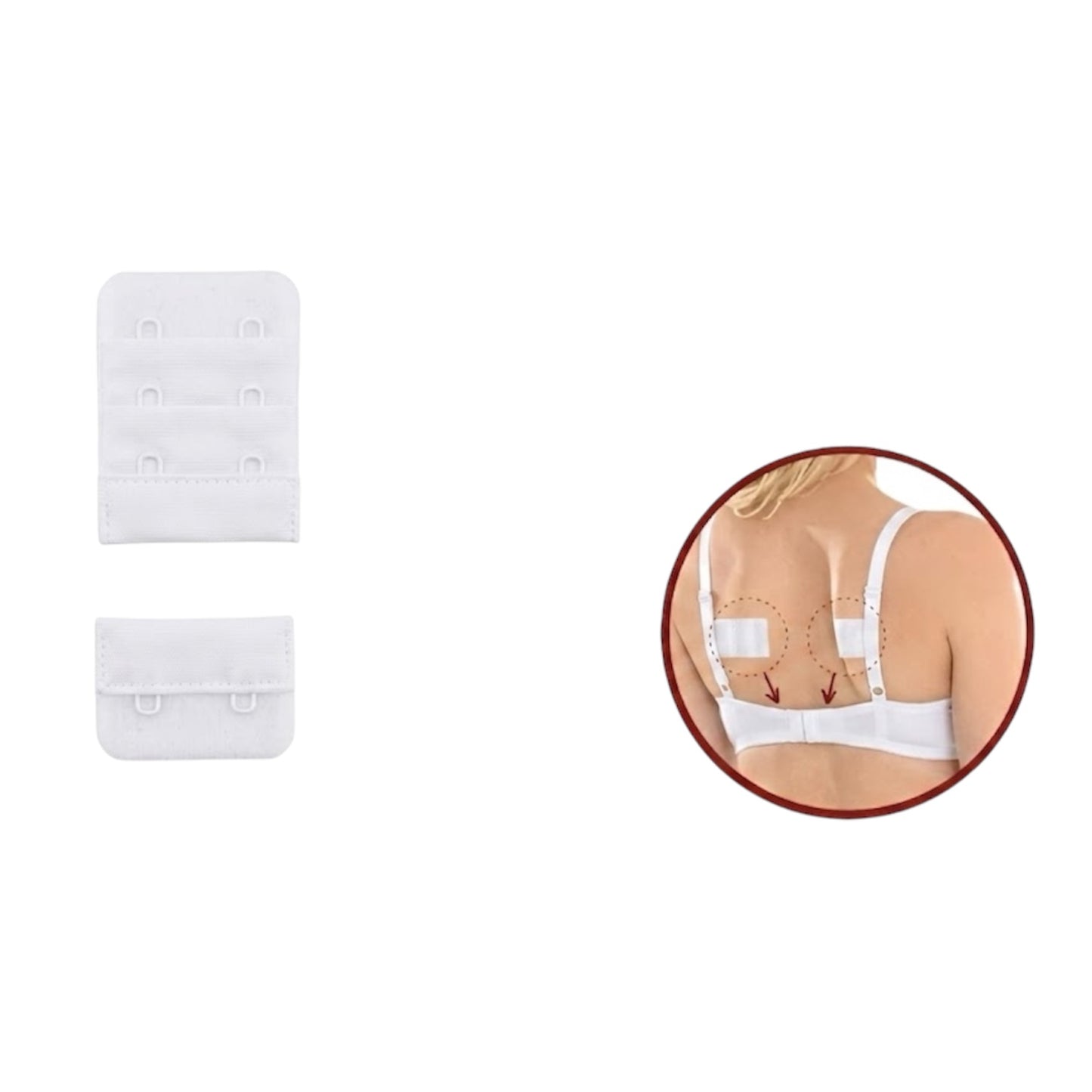 Sew-on bra extender with 2 hooks, height 35 mm, item 3520/2
 6 pieces