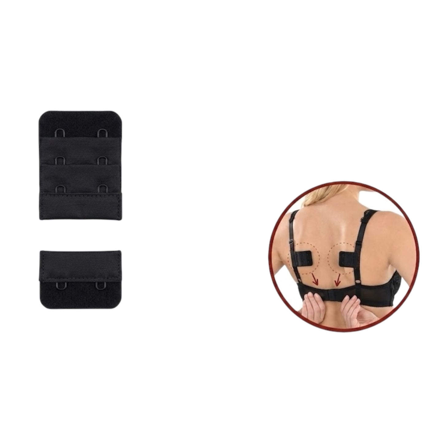 Sew-on bra extender with 2 hooks, height 35 mm, item 3520/2
 6 pieces
