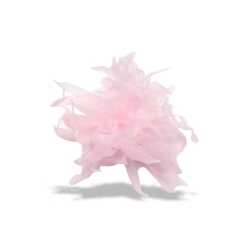 Spilla fiore in organza e piume di struzzo articolo Fm10932