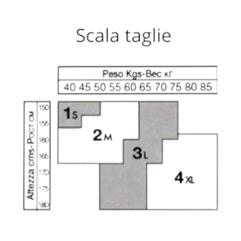Tabella taglie e colori