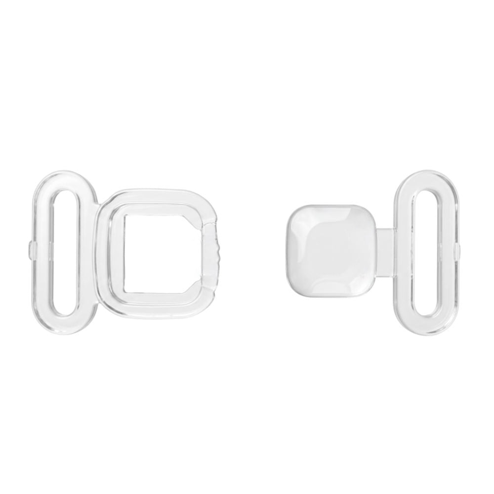 Gancio per reggiseno in plastica passo mm 15 interno articolo 16623 coppie 6
