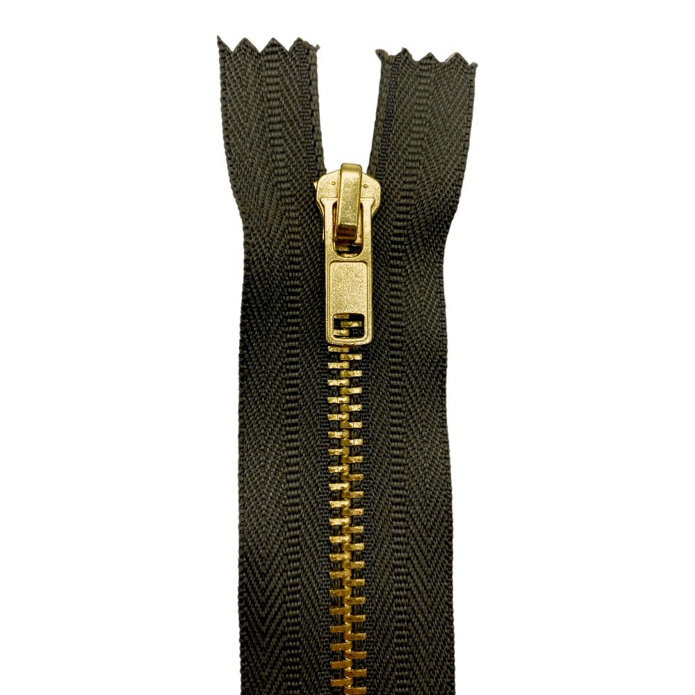 Cerniera lampo per jeans 16 cm ottone catena 4 mm articolo 1183/1/16