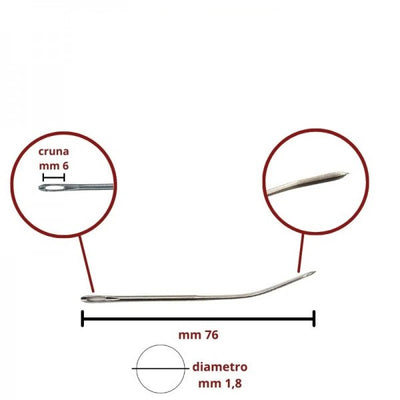 Aghi mano sacco con punta curva  articolo 2006/5 pezzi 5