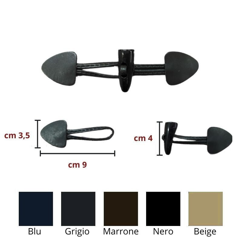 Alamari similpelle con olivetta in corno pezzi 6