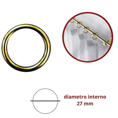 Anelli per tende in ottone ø mm 27/36 articolo 47128 pezzi 50