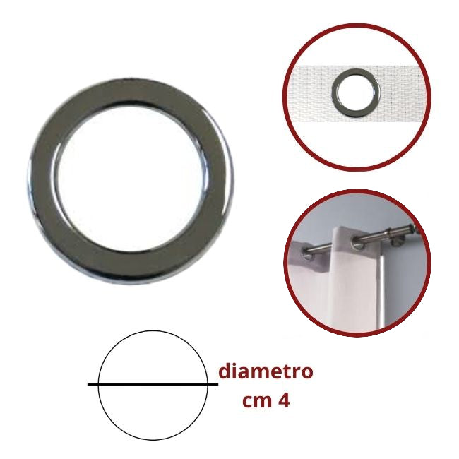 Anelli per tende sabidecor cromati ø cm 4