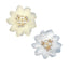 Applicazione da cucire fiorellino in cotone e organza con perline e strass