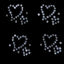 Iron-on rhinestone application item SM480 4 pieces
