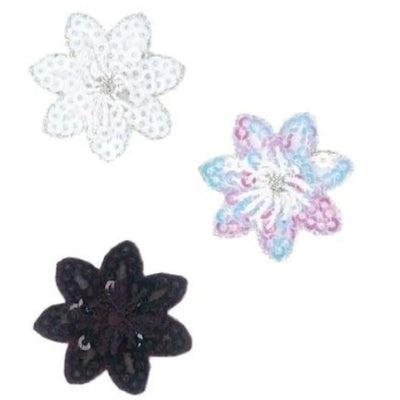 Applicazione termoadesiva fiori paillettes lurex articolo APL00237 pezzi 6