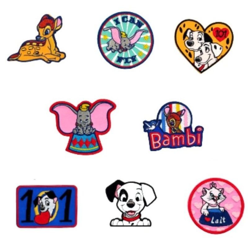 Disney classic animals iron-on fabric applique item HK43501 8 pieces