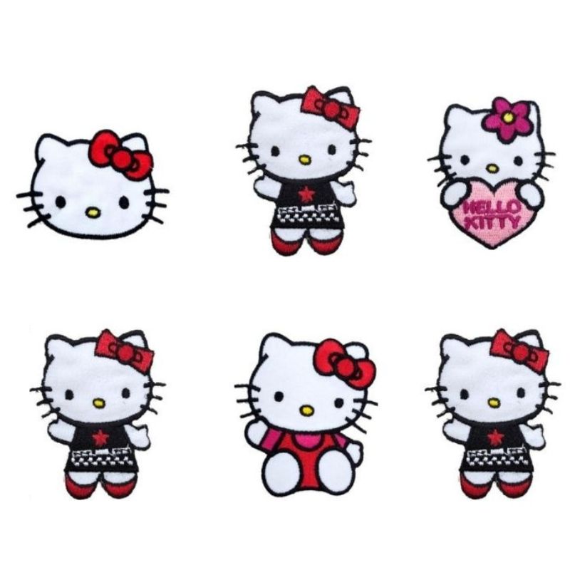 Hello Kitty Iron-on Fabric Applique Item 14256 6 Pieces
