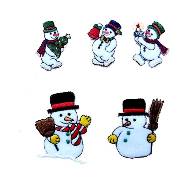 Iron-on Christmas fabric applique item AP10467 5 pieces