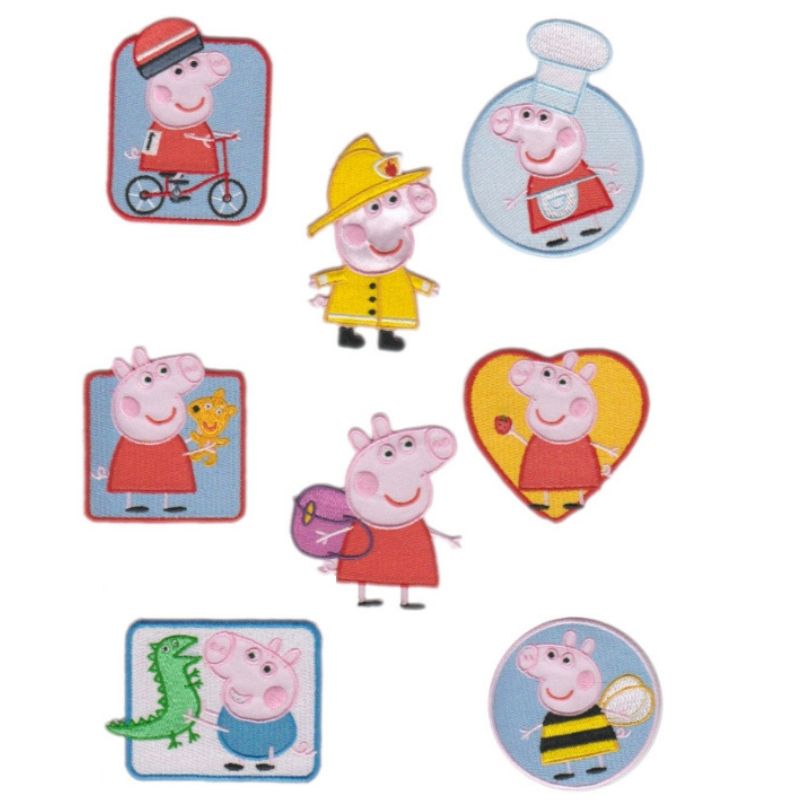 Peppa Pig fabric iron-on application item HK43482 8 pieces